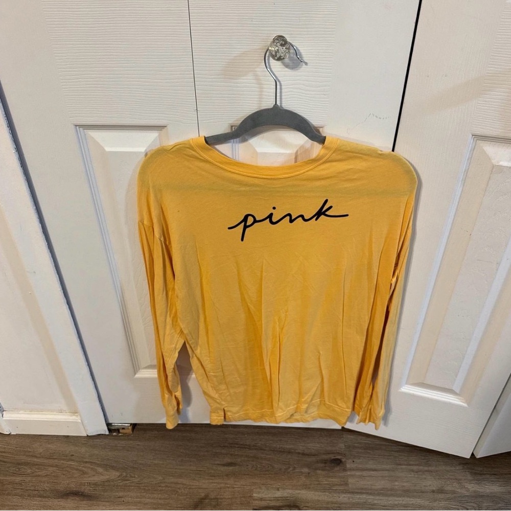 PINK Victoria's Secret Mustard Long Sleeve Tee
